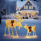 Golden LED Moose Family Garden Decoration (2pcs, 4ft) – 200 LED Leather String Light Outdoor Holiday Accent | Trufairs