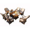 Seaside Wicker Firepit Dining Set – Built-In Ice Bucket & 50 000 BTU Gas Table | Patio Furniture | Trufairs