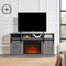 Farmhouse Grey Fireplace TV Console – Rustic Storage & Cozy Ambiance | Entertainment Furniture | Trufairs