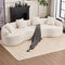 4 Seater White Sofa with Chenille fabric, 30D ,60 Hardness full sponge,4 pillow for Living Room, Home Furniture Sleeper Sectional Sofa for Apartment