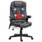 HOMCOM Heated Massage Office Desk Chair, Heated Reclining Computer Chair with 6 Vibration Points, Armrest and Remote, Dark Brown