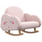 Qaba Kids Rocking Chair, Cloud Shaped Children Rocker Armchair for Nursery Playroom Preschool, with Solid Wood Legs, Anti-Tipping Design, for 1.5-5 Years, Pink