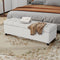 Modern Upholstered Storage Bench – Sleek Hidden Organizer | Light Grey Ottoman Bench | Trufairs