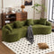 4 Seater Green Sofa with Chenille fabric, 30D ,60 Hardness full sponge,4 pillow for Living Room, Home Furniture Sleeper Sectional Sofa for Apartment