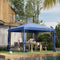 Blue Screened 10x10 Pop-Up Outdoor Canopy – Adjustable Gazebo Tent | Patio Shade | Trufairs