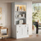 83.4" LED Smart Bookcase with Sliding Doors – Modern White Storage Tower | Contemporary Home Organization | Trufairs
