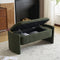 Grand Boucle Upholstered Storage Bench – Modern Hidden Organizer | Dark Green Long Ottoman | Trufairs