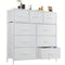 Tall 9-Drawer Fabric Dresser – Metal Frame, Wooden Top Organizer | Bedroom & Nursery Storage Tower | Trufairs