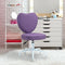 Heart Back Adjustable Office Chair – Upholstered Purple Desk Chair, Rolling Vanity Seat | Trufairs
