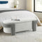 Spacious Upholstered Storage Bench – Multi-Use Hidden Organizer | White & Light Grey 51" Ottoman | Trufairs