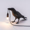 Raven Resin Bird Table Lamp – Creative Desk Lamp, Wall Sconce, or Night Light (Black/White, Bulb Included) | Modern Art Fixture | Trufairs
