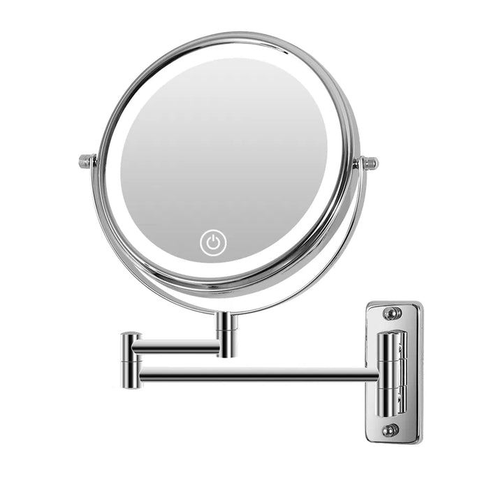 PrecisionGlow LED Wall Mounted Makeup Mirror with 10X Magnification & 360° Swivel | Trufairs