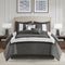 8-Piece Embroidered Comforter Set – Dark Grey King Luxury | Complete Designer Bedding | Trufairs