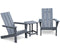 3-Piece Dark Grey Resin Adirondack Chair Set – All-Weather Patio Seating | Modern Outdoor Furniture | Trufairs