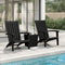 Patio Adirondack Chairs Set of 2 – Black Polypropylene | Modern Weatherproof Outdoor Seating | Trufairs