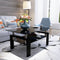 CrystalEdge Black Glass Coffee Table – Rectangular Modern Living Room Centerpiece | Trufairs