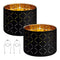Drum Lamp Shade Set of 2 –  Medium Round Lampshade with Harp, Black | Classic Replacement Shades | Trufairs