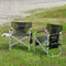 2-piece Padded Folding Outdoor Chair with Side Table and Storage Pockets,Lightweight Oversized Directors Chair for indoor, Outdoor Camping, Picnics and Fishing,Green