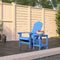 Patio Adirondack Chair with Table (HDPE, Aqua Blue) – Weatherproof Outdoor Lounge Set | Trufairs