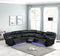Aviator Modern Style Recliner Sectional Sofa made with Wood in Black