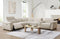 Boucle Power Recliner Sectional Sofa for 5 People with Cupholder Console & Adjustable Headrest