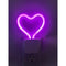 Meridian LED Pink Neon Heart Night Light – 3 Modes, 4.75in x 3.25in | Portable Wall & Desk Accent | Trufairs