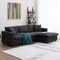 [VIDEO provided] [New] 100.4*64.6" Modern Sectional Sofa,L-shaped Couch Set with 2 Free pillows,4-seat Polyester Fabric Couch Set with Convertible Ottoman for Living Room, Apartment, Office,4 Colors