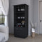 MetroHost Bar Cabinet – Glassware & Five-Bottle Storage | Black Wine Bar | Trufairs
