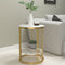 Modern Marble Gold Side Table – Elegant Storage Accent | Round End Table | Trufairs