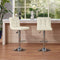 Café Blanc Square Cushion Counter Stools - Modern White Bar Chairs with Back Support (Set of 2)