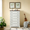 ModernSpace Elite Pro 6-Drawer Tall Dresser – White with Textured Border