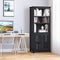 HOMCOM 71" Glass Door Hutch Cabinet – Adjustable Shelves Storage | Modern Home Organization | Trufairs