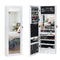 Wall-Mounted LED Jewelry Storage Cabinet – 3 Shelves, Drawers & Brush Holders | Lighted Makeup Organizer | Trufairs