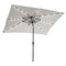 Outsunny 9' x 7' Solar Umbrella, LED Lighted Patio Umbrella for Table or Base with Tilt & Crank, Outdoor Umbrella for Garden, Deck, Backyard, Pool, Beach, White