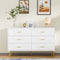 Modern 6-Drawer Dresser with Golden Handles – Elegant Storage Solution for Bedrooms & Living Rooms | Trufairs
