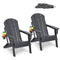 VEVOR Adirondack Chair Plastic Set of 2 – All-Weather Folding Fire Pit Chairs, Gray | Portable Outdoor Seating | Trufairs
