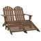 2-Seater Patio Adirondack Chair & Ottoman – Solid Fir Wood, Brown | Classic Outdoor Double Lounger Set | Trufairs