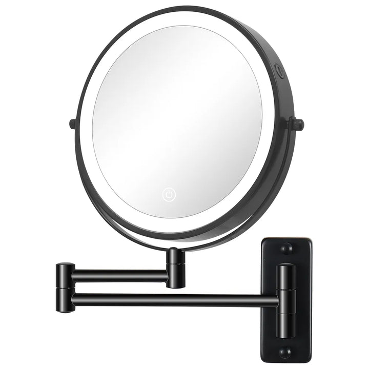 PrecisionGlow LED Wall Mounted Makeup Mirror with 10X Magnification & 360° Swivel | Trufairs