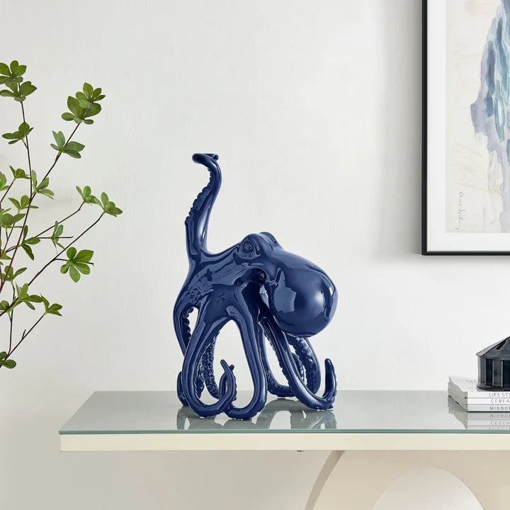 Exclusive Sugvar the Octopus Blue Resin Sculpture - Premium 18" Marine Art Collection