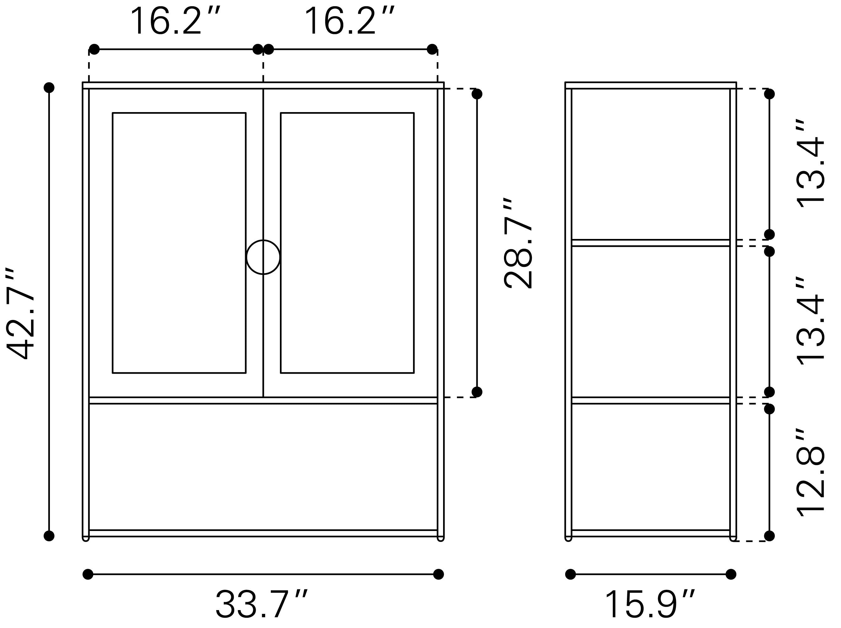 Lazaro Cabinet White