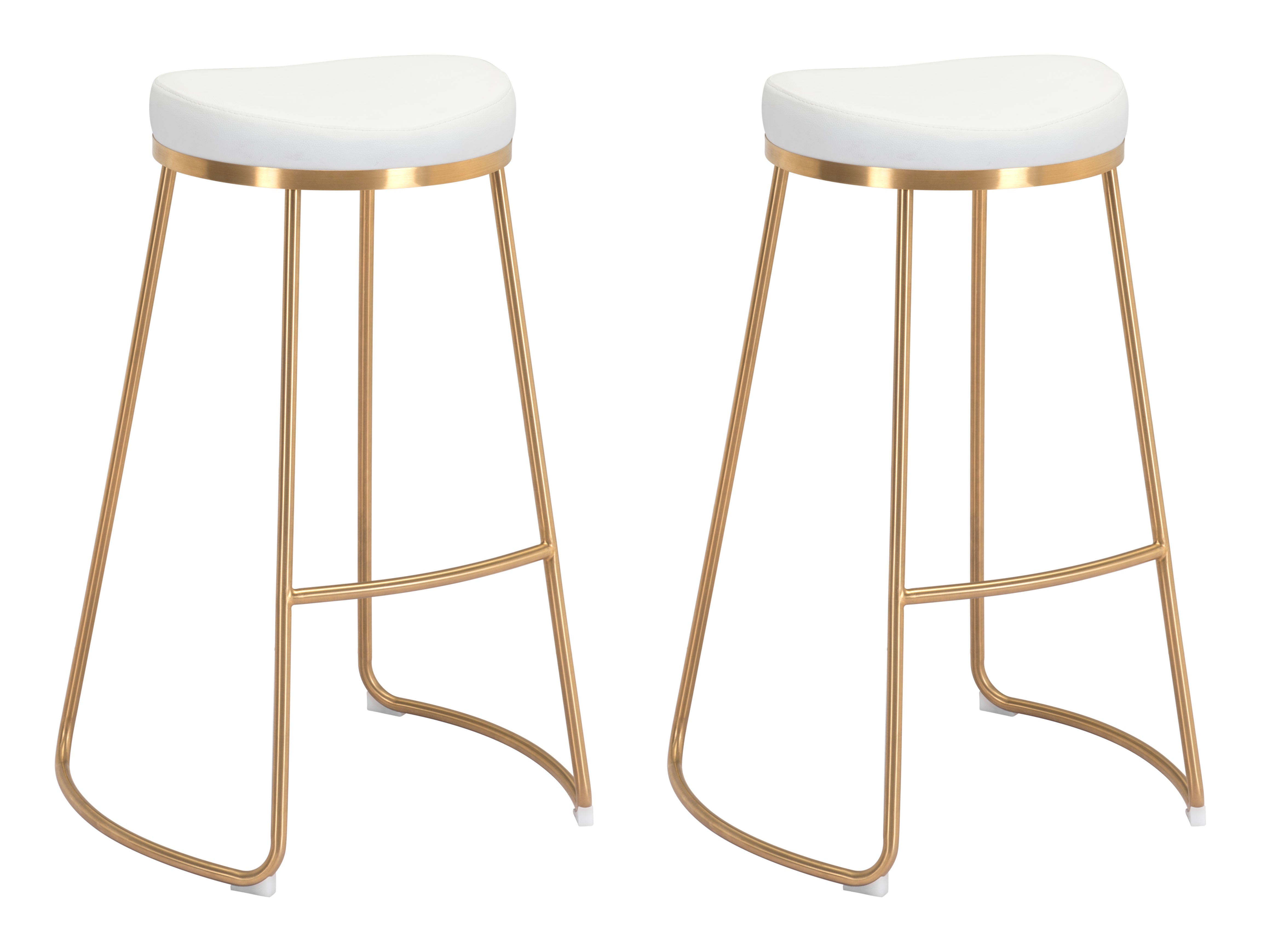 Bree Barstool White & Gold