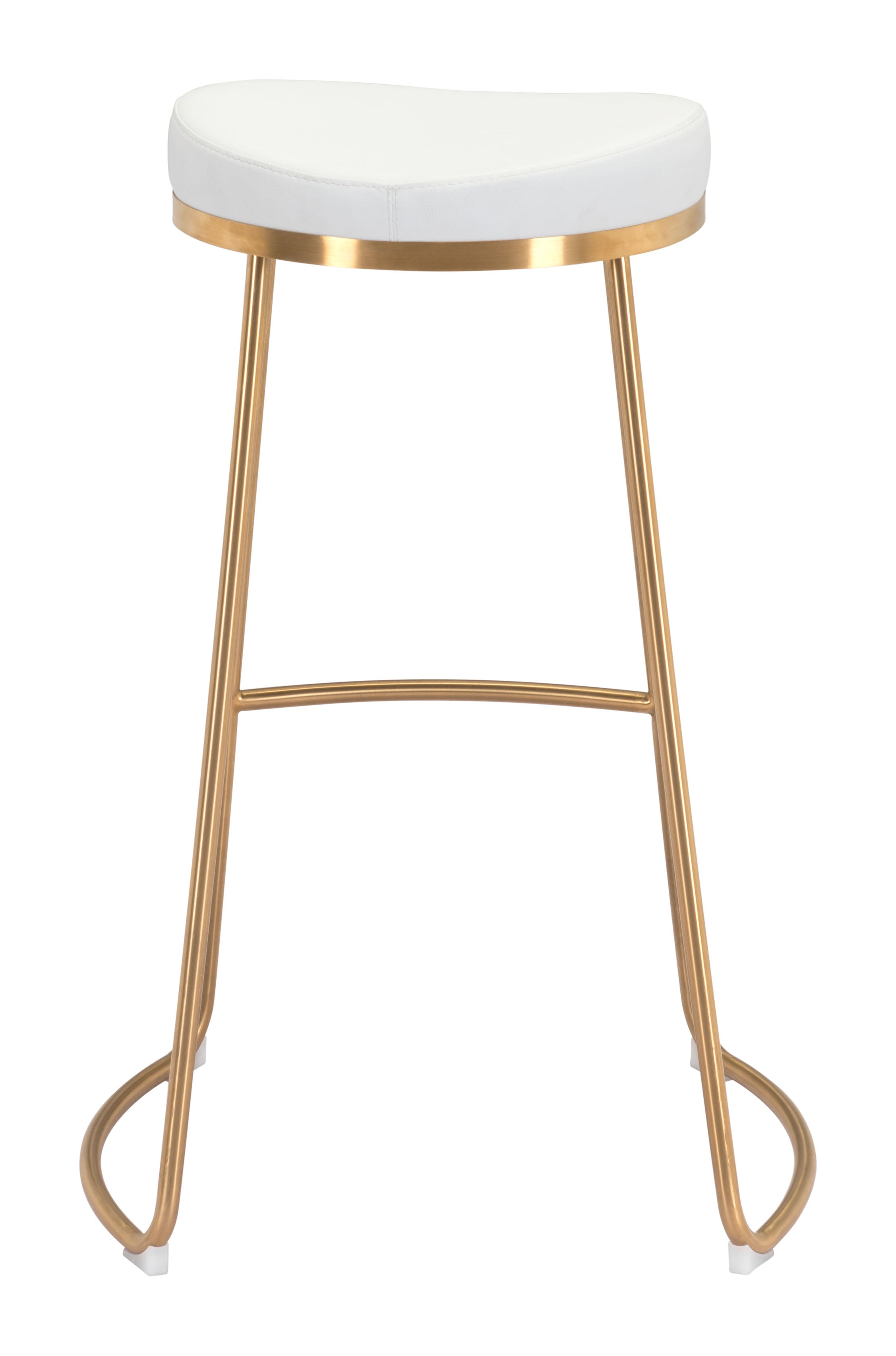 Bree Barstool White & Gold