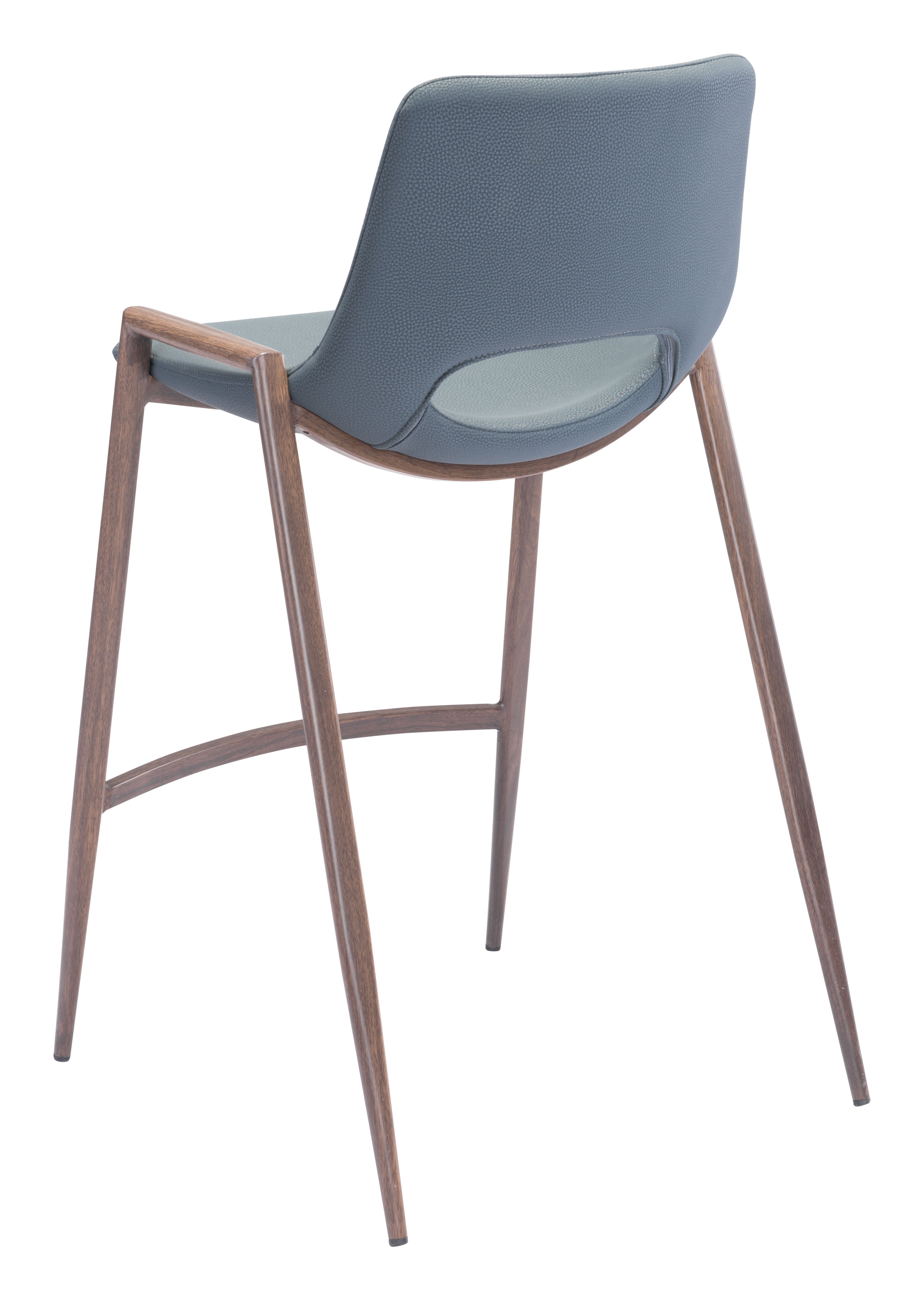 Desi Counter Stool Azure Gray & Walnut