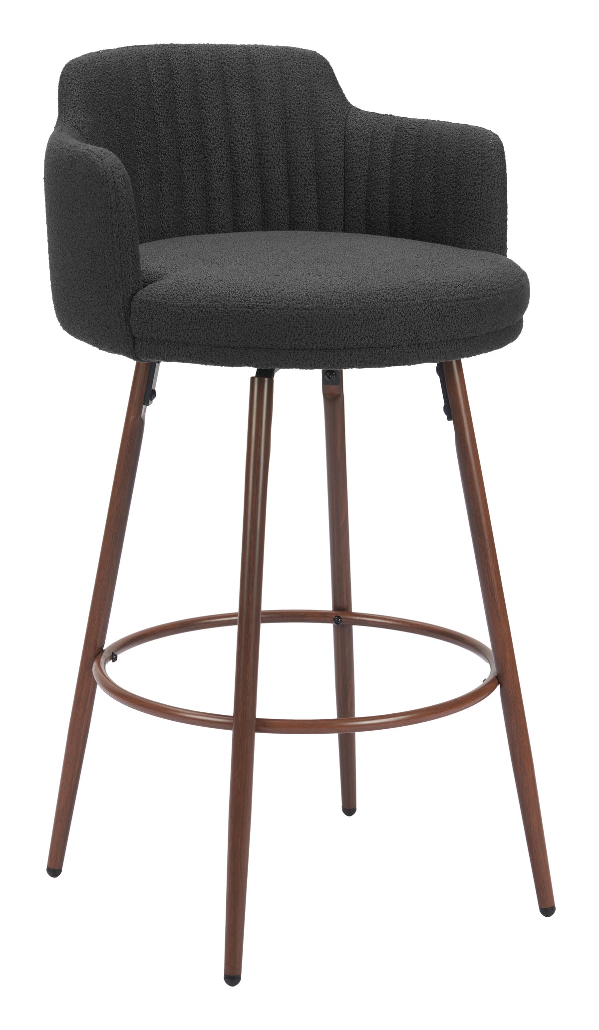 Kono Swivel Barstool Black & Walnut