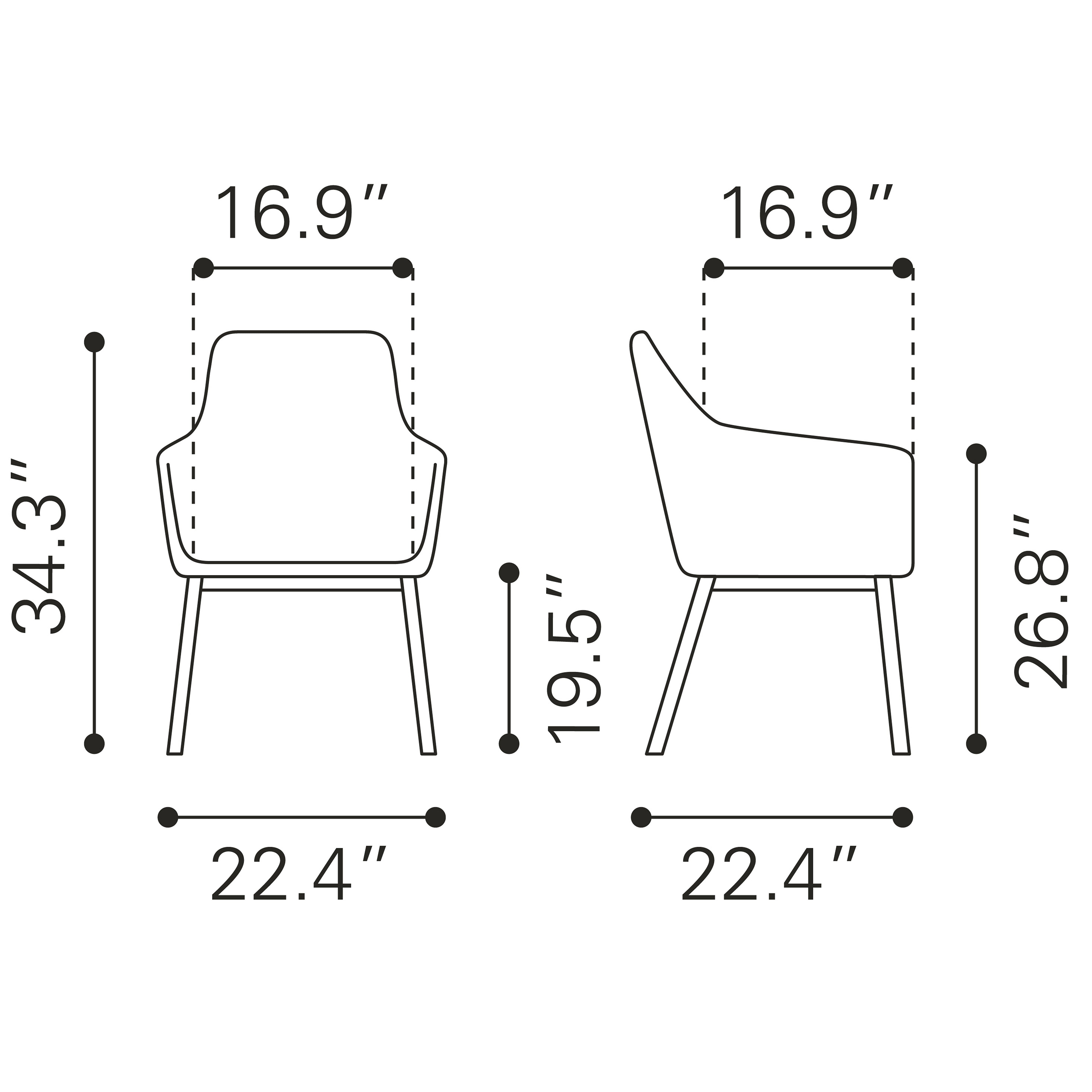 Adage Dining Chair (Set of 2) Gray