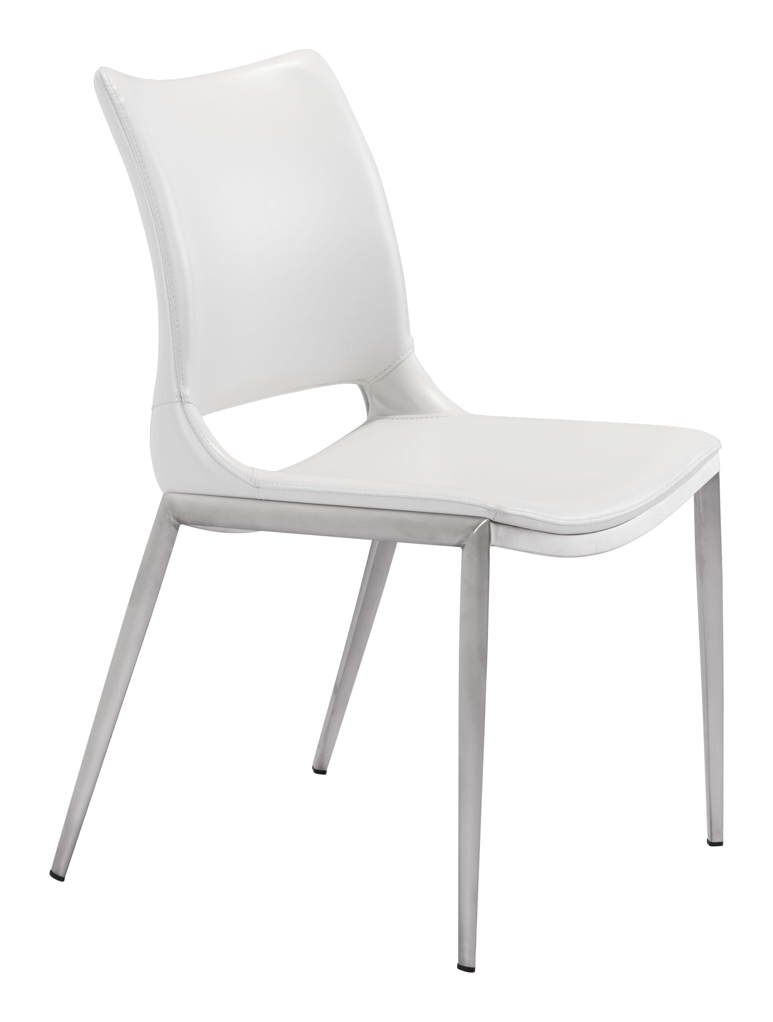 Ace Dining Chair White & Silver