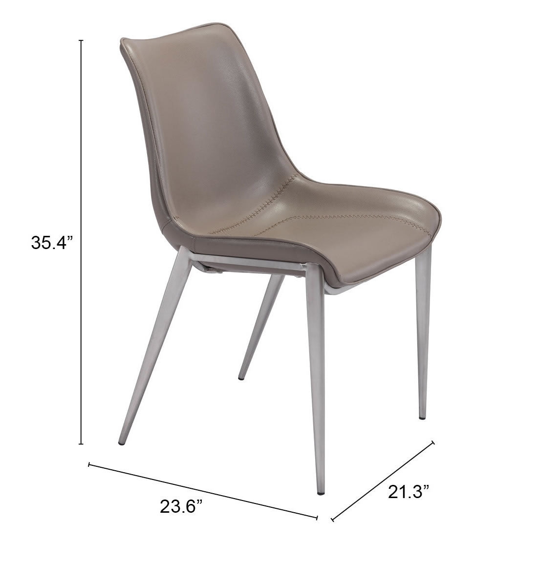 Magnus Dining Chair Brown & Silver