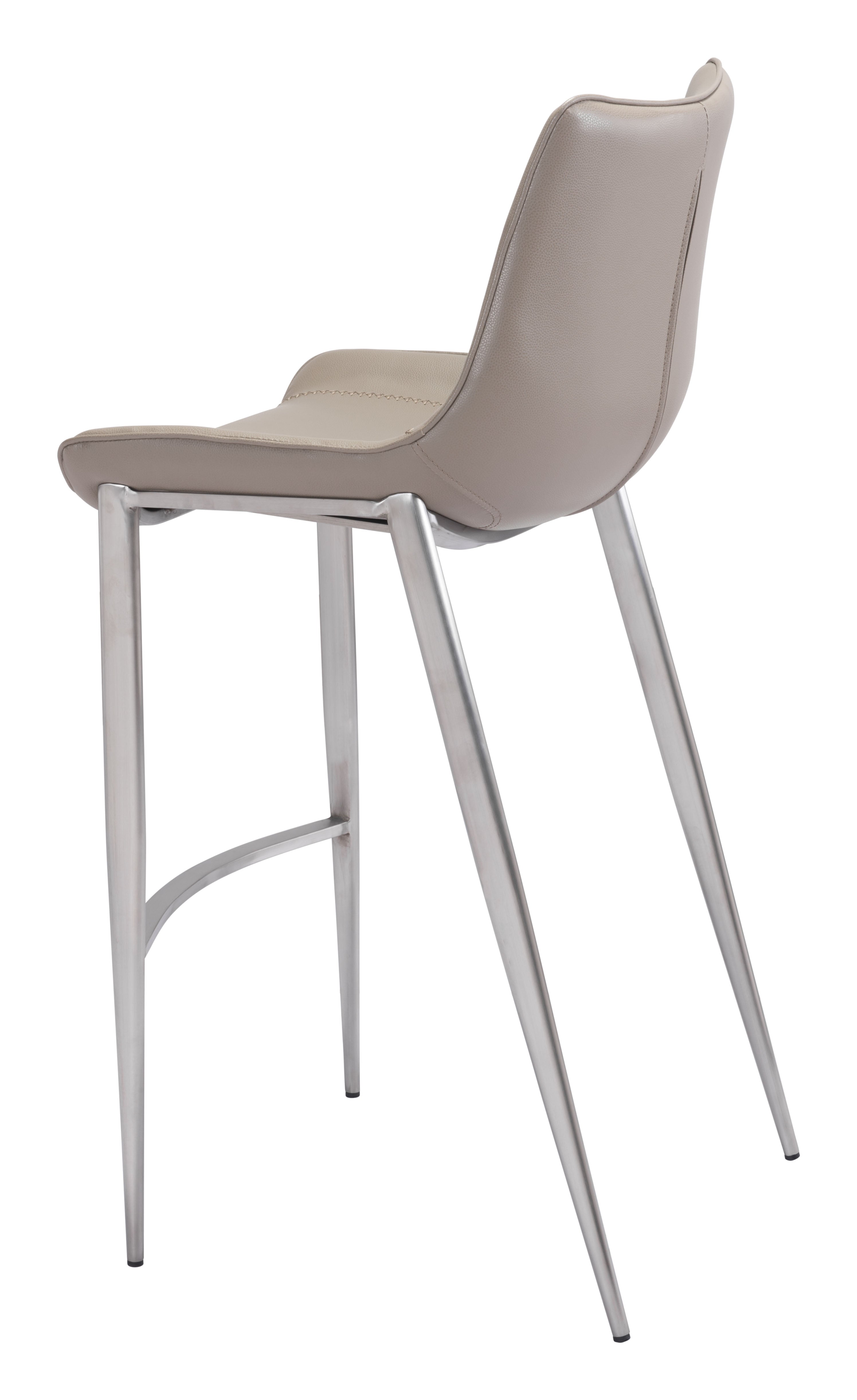 Magnus Barstool Brown & Silver