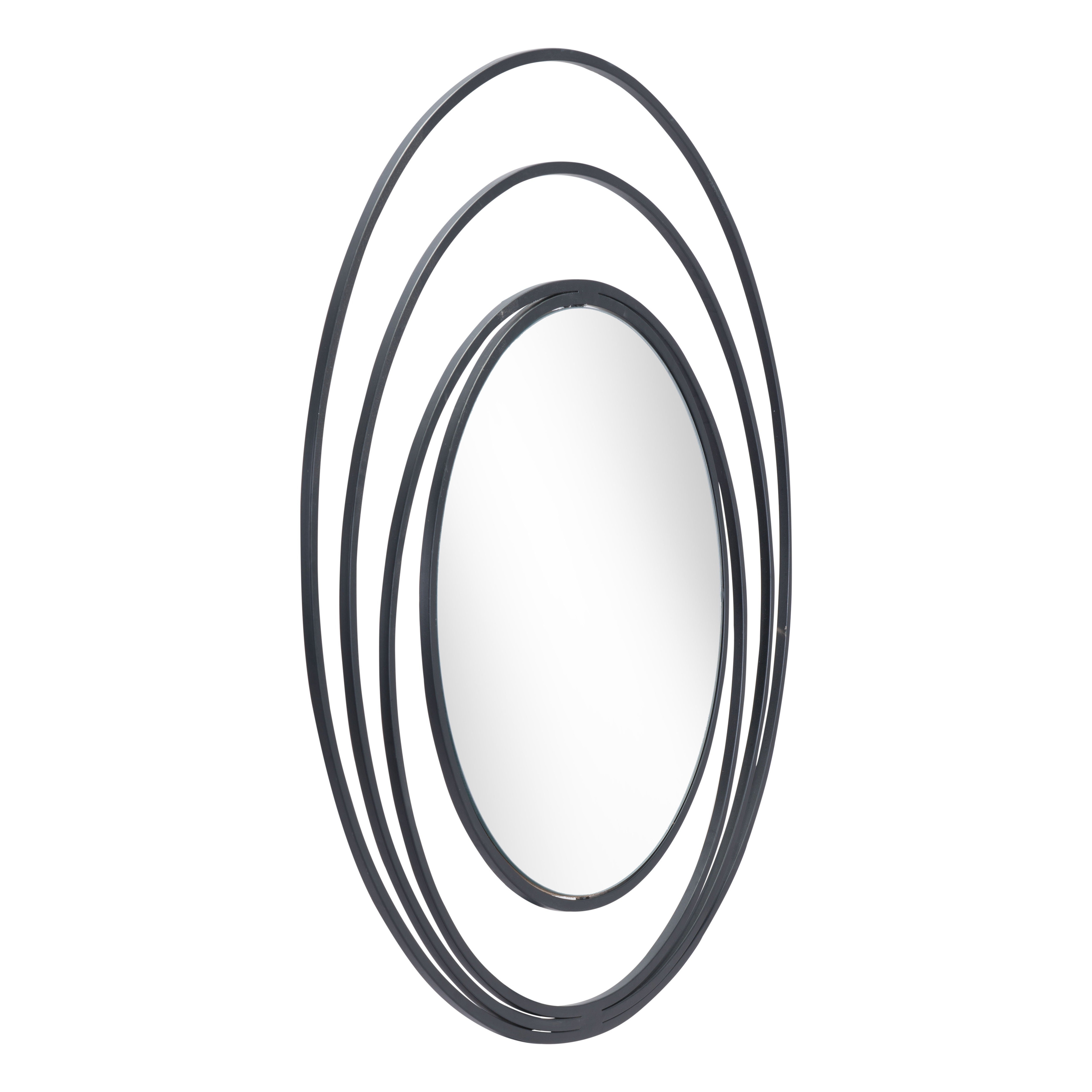 Luna Round Mirror Black