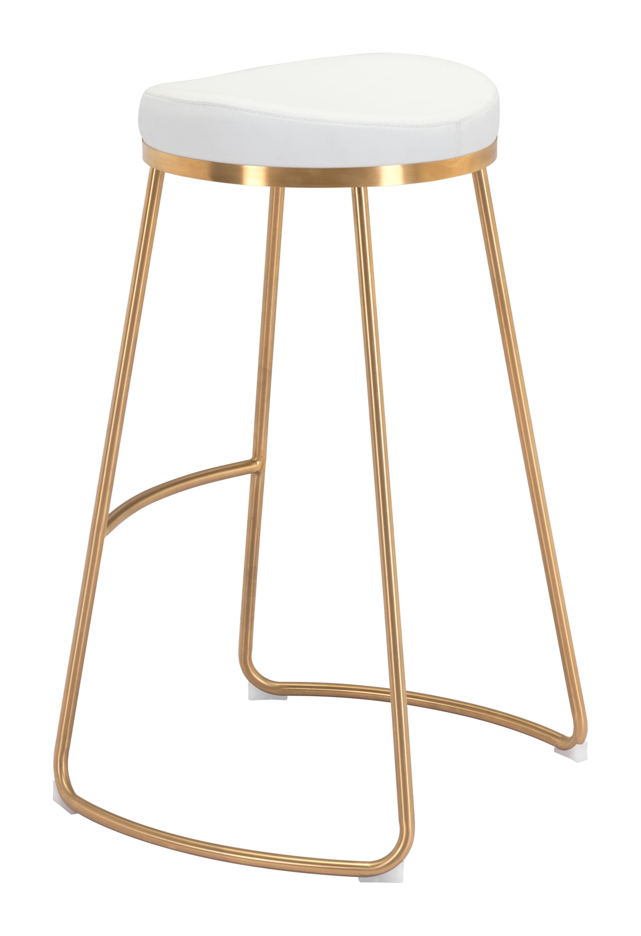 Bree Barstool White & Gold